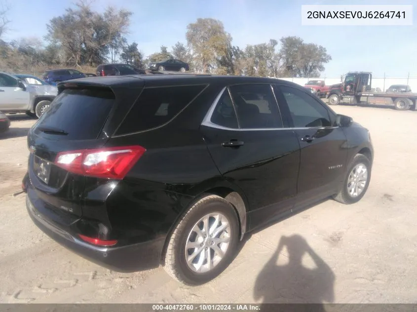 2018 Chevrolet Equinox Lt VIN: 2GNAXSEV0J6264741 Lot: 40472760