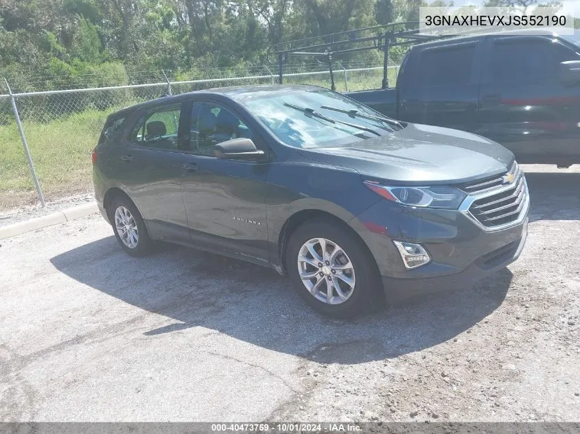 2018 Chevrolet Equinox Ls VIN: 3GNAXHEVXJS552190 Lot: 40473759