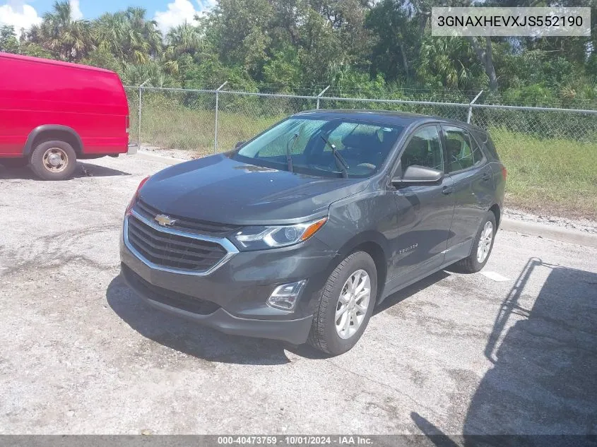 2018 Chevrolet Equinox Ls VIN: 3GNAXHEVXJS552190 Lot: 40473759