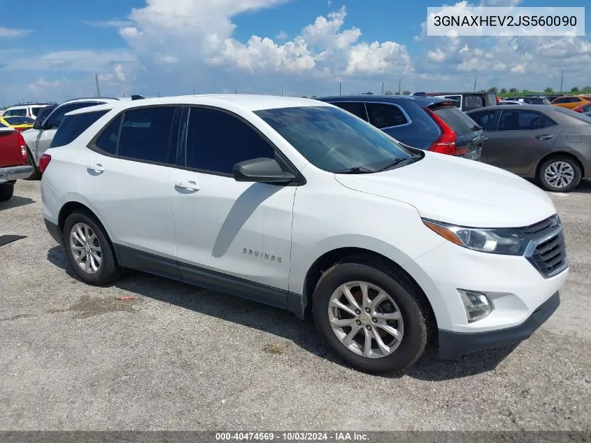 2018 Chevrolet Equinox Ls VIN: 3GNAXHEV2JS560090 Lot: 40474569