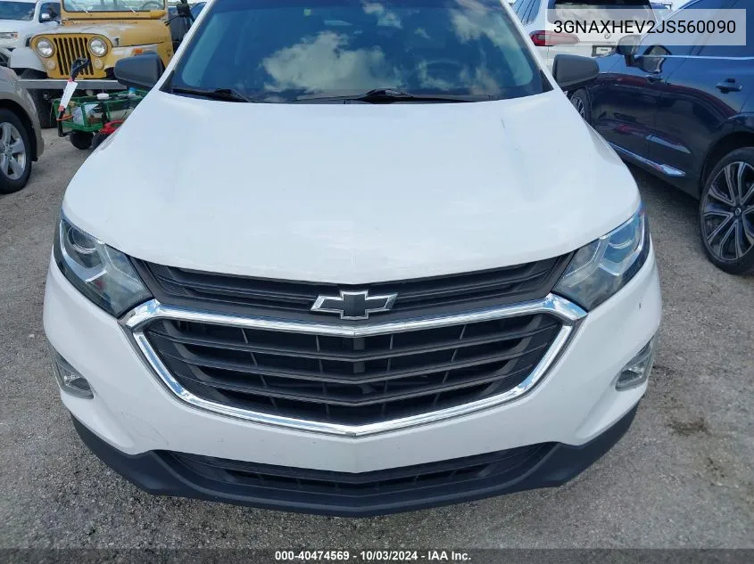 2018 Chevrolet Equinox Ls VIN: 3GNAXHEV2JS560090 Lot: 40474569