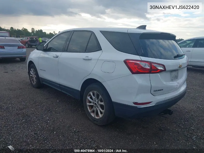 2018 Chevrolet Equinox Ls VIN: 3GNAXHEV1JS622420 Lot: 40475964