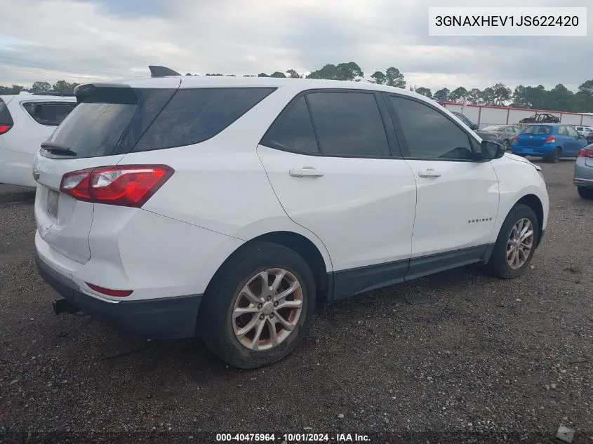 2018 Chevrolet Equinox Ls VIN: 3GNAXHEV1JS622420 Lot: 40475964