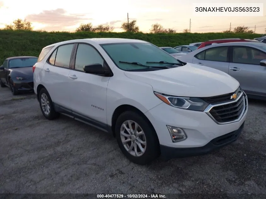 2018 Chevrolet Equinox Ls VIN: 3GNAXHEV0JS563523 Lot: 40477529