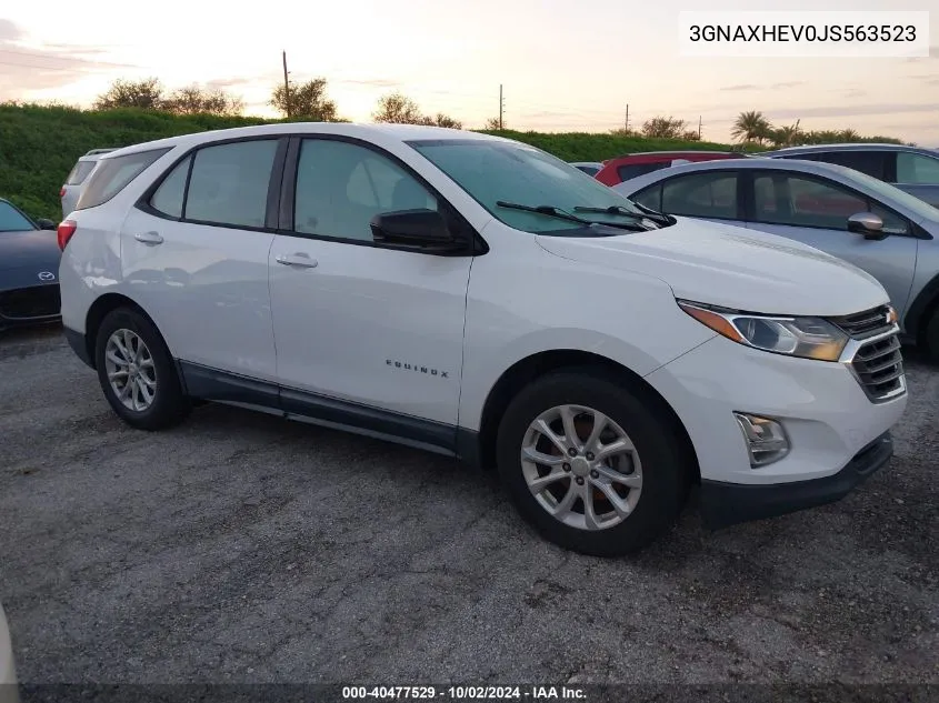 2018 Chevrolet Equinox Ls VIN: 3GNAXHEV0JS563523 Lot: 40477529