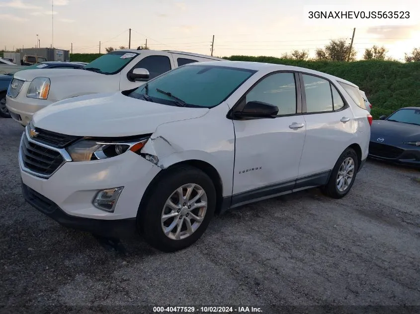 2018 Chevrolet Equinox Ls VIN: 3GNAXHEV0JS563523 Lot: 40477529