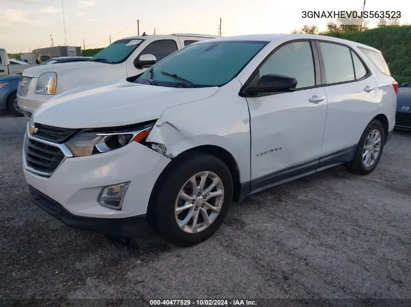 2018 Chevrolet Equinox Ls VIN: 3GNAXHEV0JS563523 Lot: 40477529