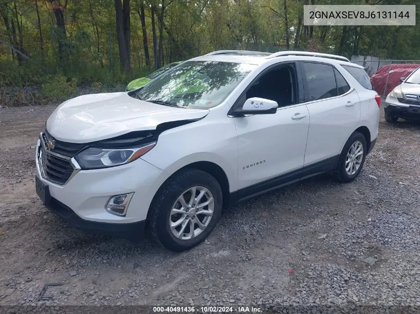 2018 Chevrolet Equinox Lt VIN: 2GNAXSEV8J6131144 Lot: 40491436