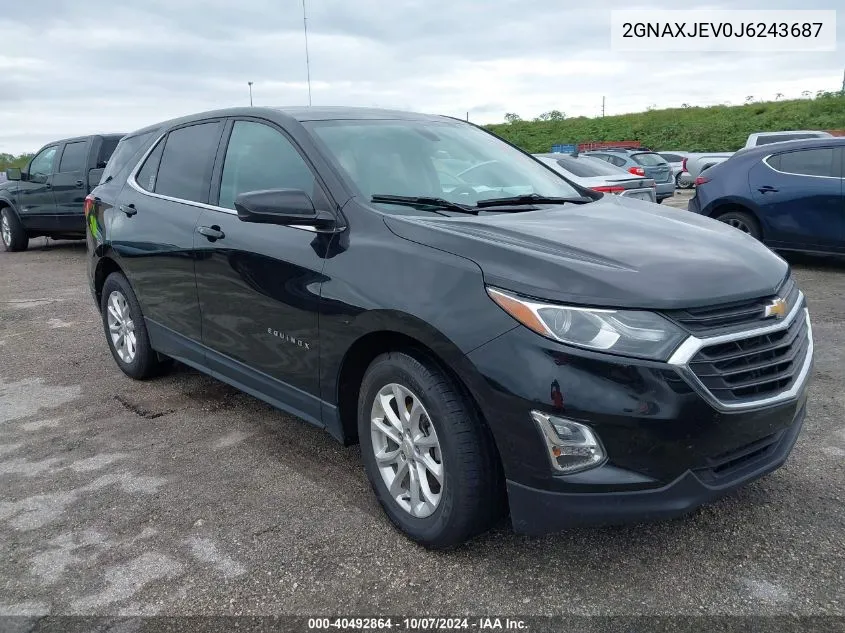 2018 Chevrolet Equinox Lt VIN: 2GNAXJEV0J6243687 Lot: 40492864