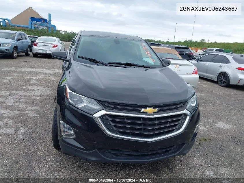 2018 Chevrolet Equinox Lt VIN: 2GNAXJEV0J6243687 Lot: 40492864