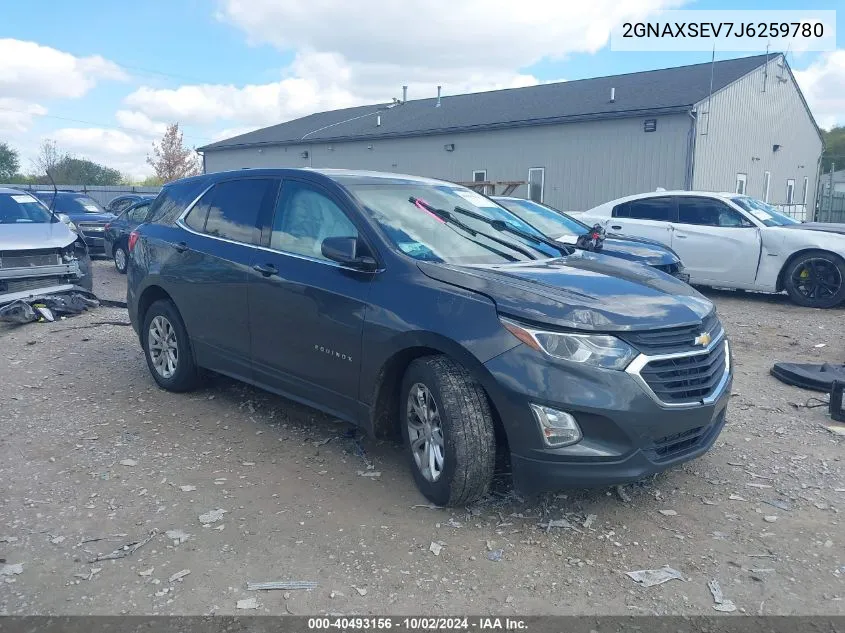 2018 Chevrolet Equinox Lt VIN: 2GNAXSEV7J6259780 Lot: 40493156