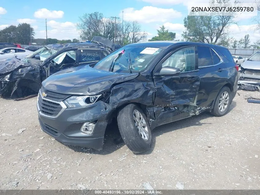 2018 Chevrolet Equinox Lt VIN: 2GNAXSEV7J6259780 Lot: 40493156