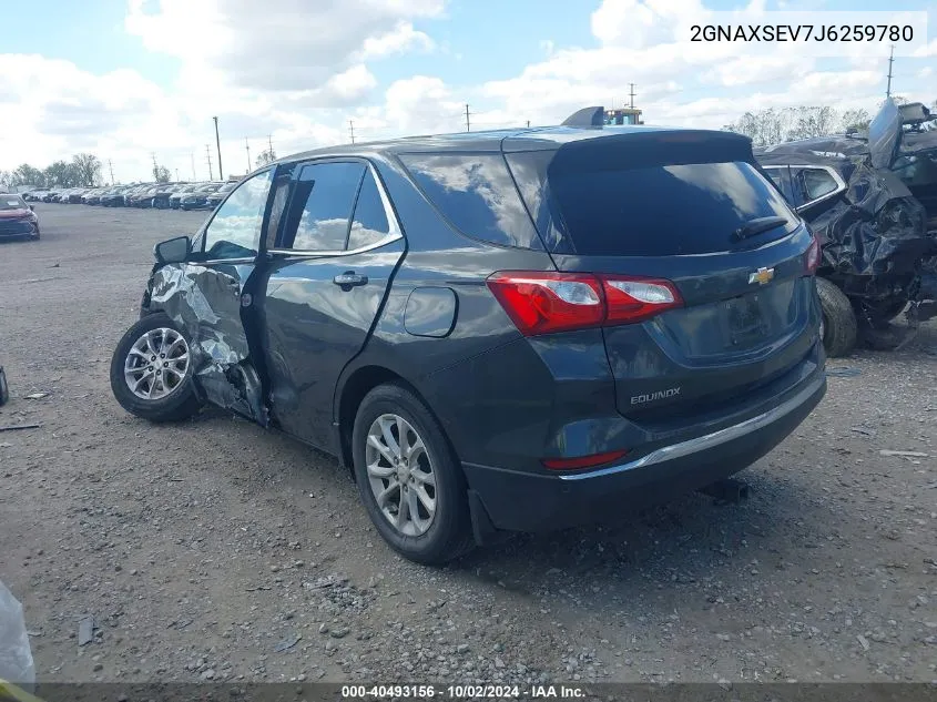 2018 Chevrolet Equinox Lt VIN: 2GNAXSEV7J6259780 Lot: 40493156