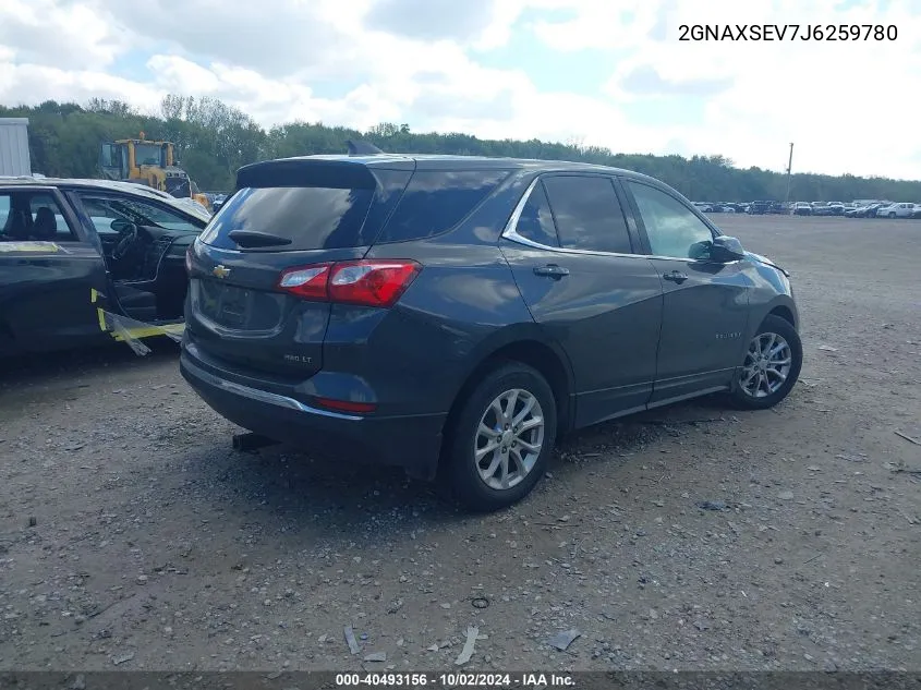 2018 Chevrolet Equinox Lt VIN: 2GNAXSEV7J6259780 Lot: 40493156