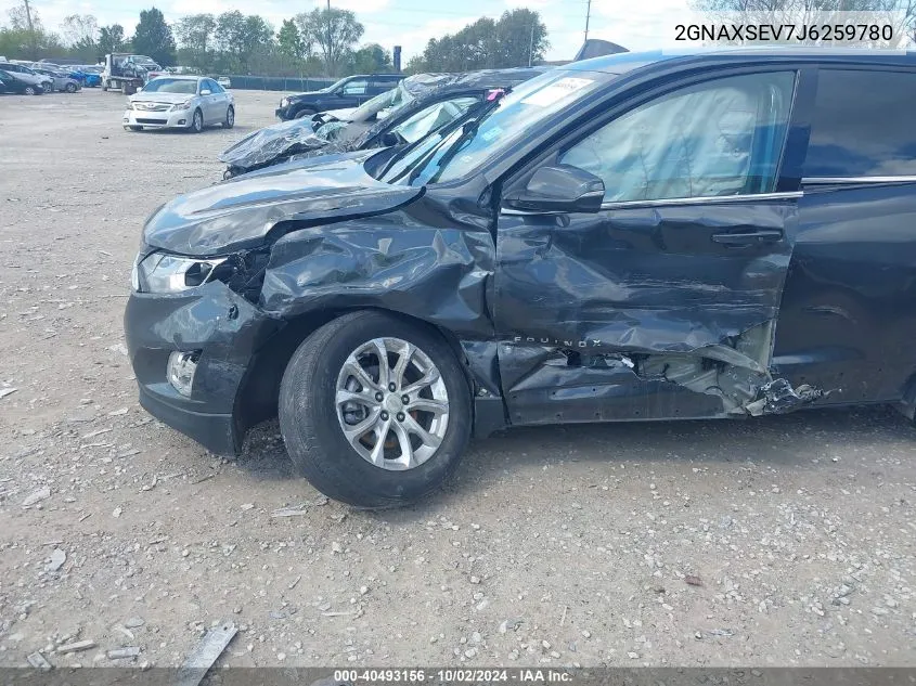 2018 Chevrolet Equinox Lt VIN: 2GNAXSEV7J6259780 Lot: 40493156