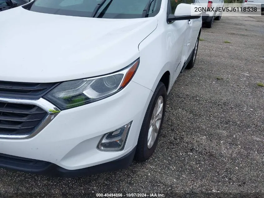 2018 Chevrolet Equinox Lt VIN: 2GNAXJEV5J6118538 Lot: 40494856