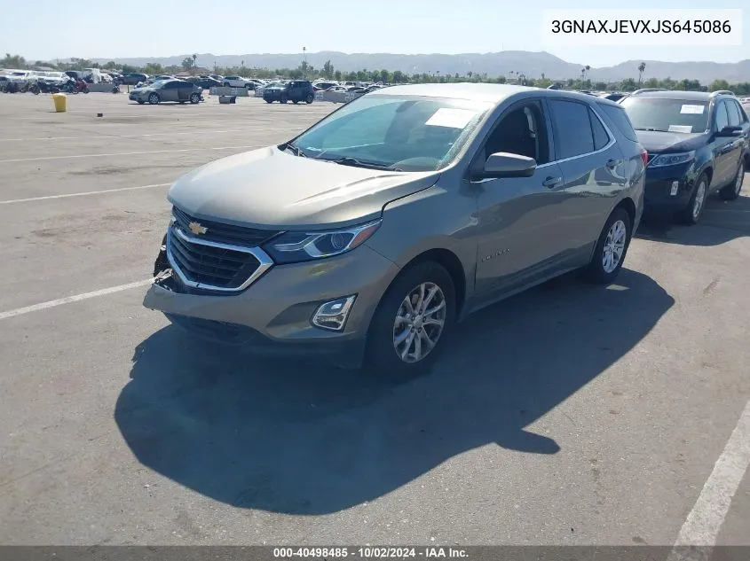 2018 Chevrolet Equinox Lt VIN: 3GNAXJEVXJS645086 Lot: 40498485