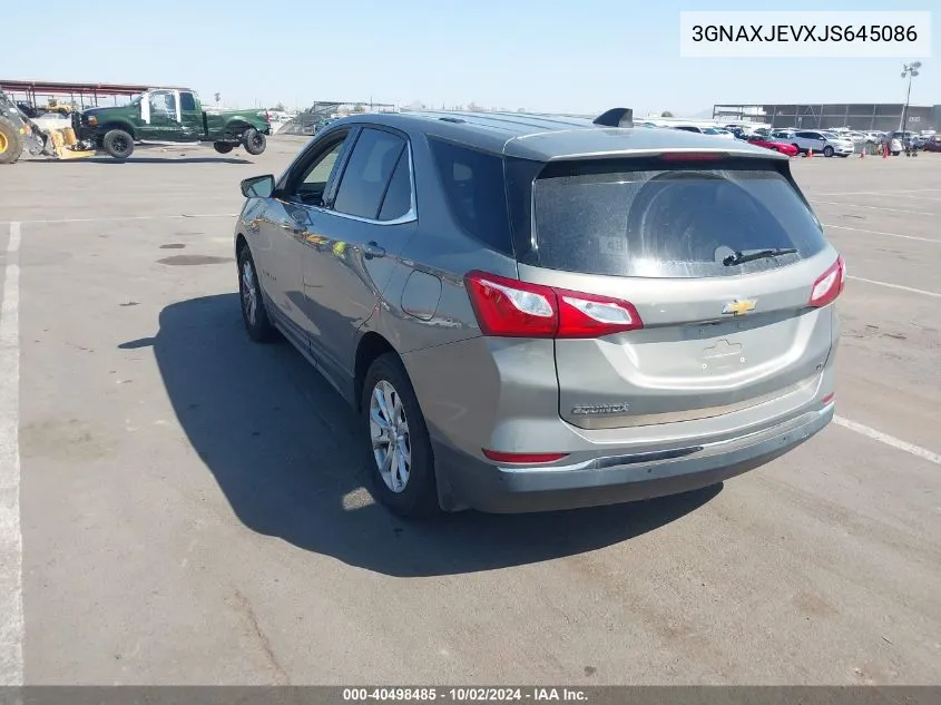 2018 Chevrolet Equinox Lt VIN: 3GNAXJEVXJS645086 Lot: 40498485