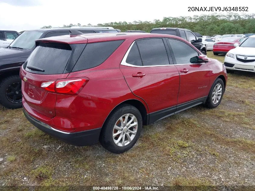 2018 Chevrolet Equinox Lt VIN: 2GNAXJEV9J6348552 Lot: 40498728