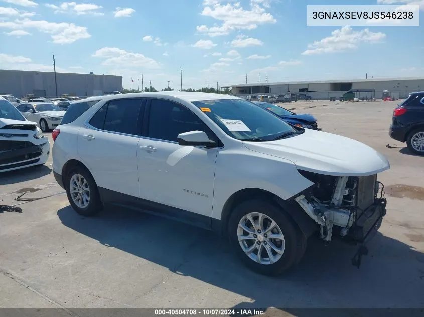 2018 Chevrolet Equinox Lt VIN: 3GNAXSEV8JS546238 Lot: 40504708