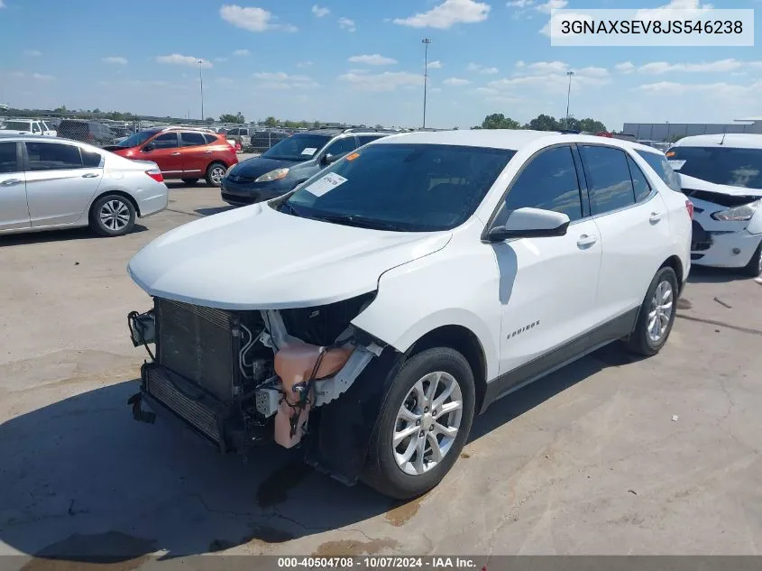 2018 Chevrolet Equinox Lt VIN: 3GNAXSEV8JS546238 Lot: 40504708