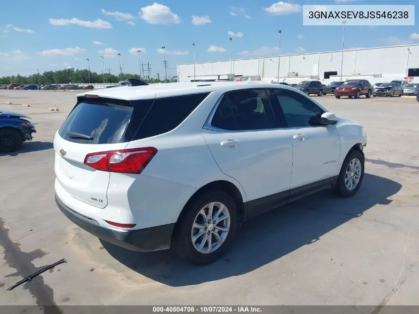 2018 Chevrolet Equinox Lt VIN: 3GNAXSEV8JS546238 Lot: 40504708