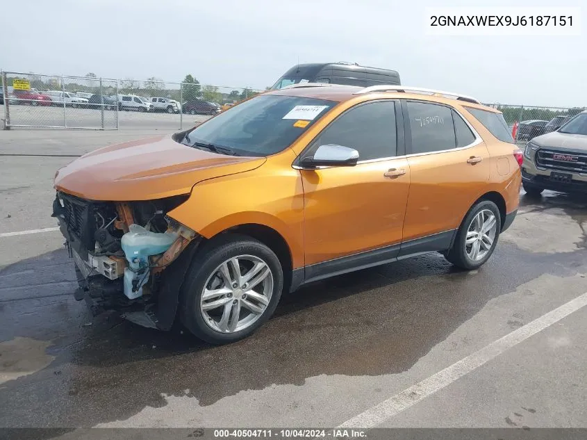 2018 Chevrolet Equinox Premier VIN: 2GNAXWEX9J6187151 Lot: 40504711