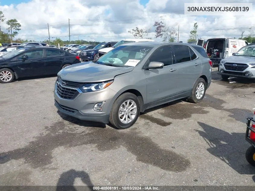 2018 Chevrolet Equinox Lt VIN: 3GNAXSEVXJS608139 Lot: 40508191