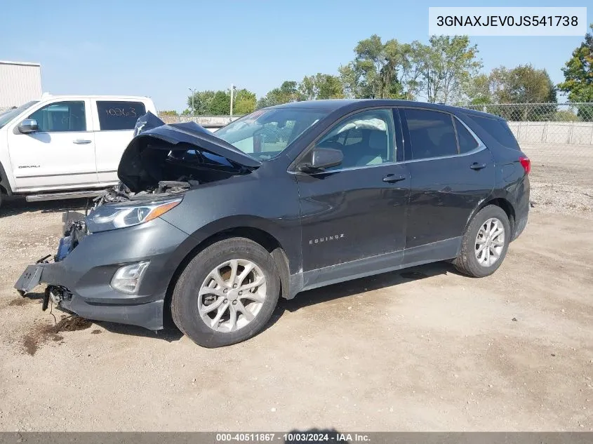 2018 Chevrolet Equinox Lt VIN: 3GNAXJEV0JS541738 Lot: 40511867