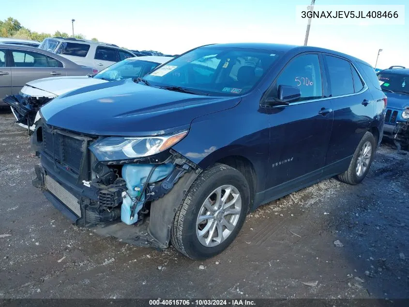 2018 Chevrolet Equinox Lt VIN: 3GNAXJEV5JL408466 Lot: 40515706