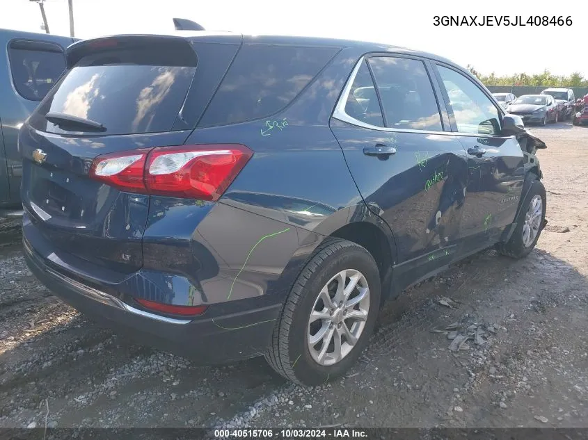 2018 Chevrolet Equinox Lt VIN: 3GNAXJEV5JL408466 Lot: 40515706