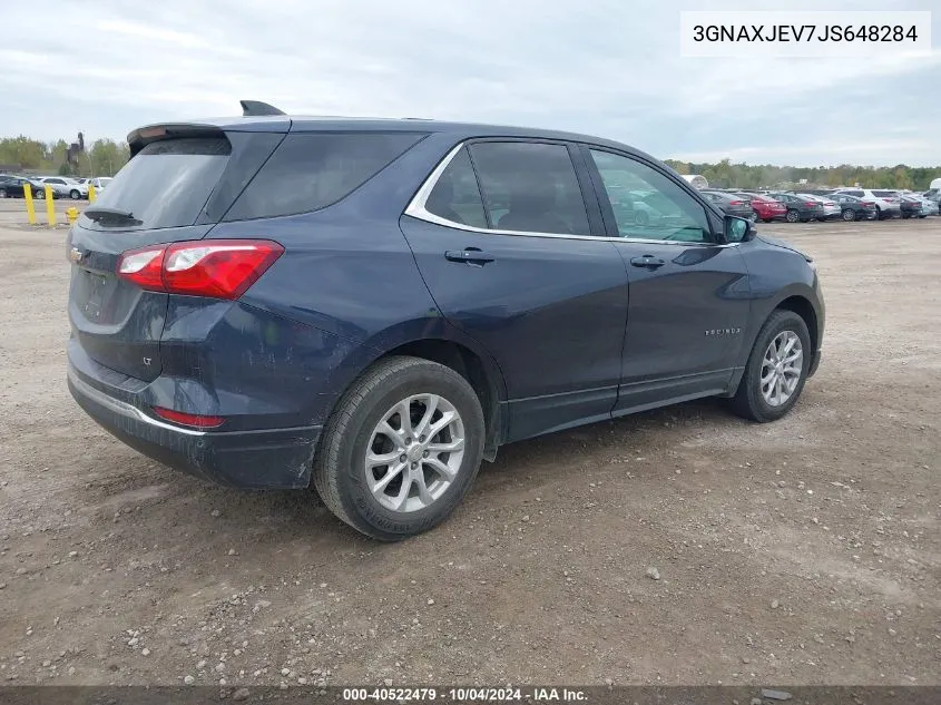 2018 Chevrolet Equinox Lt VIN: 3GNAXJEV7JS648284 Lot: 40522479