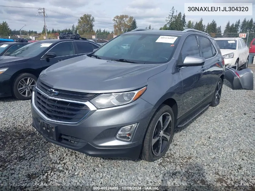 2018 Chevrolet Equinox Lt VIN: 3GNAXLEU1JL304320 Lot: 40524495