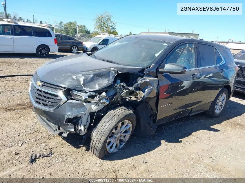 2018 Chevrolet Equinox Lt VIN: 2GNAXSEV8J6147750 Lot: 40531233