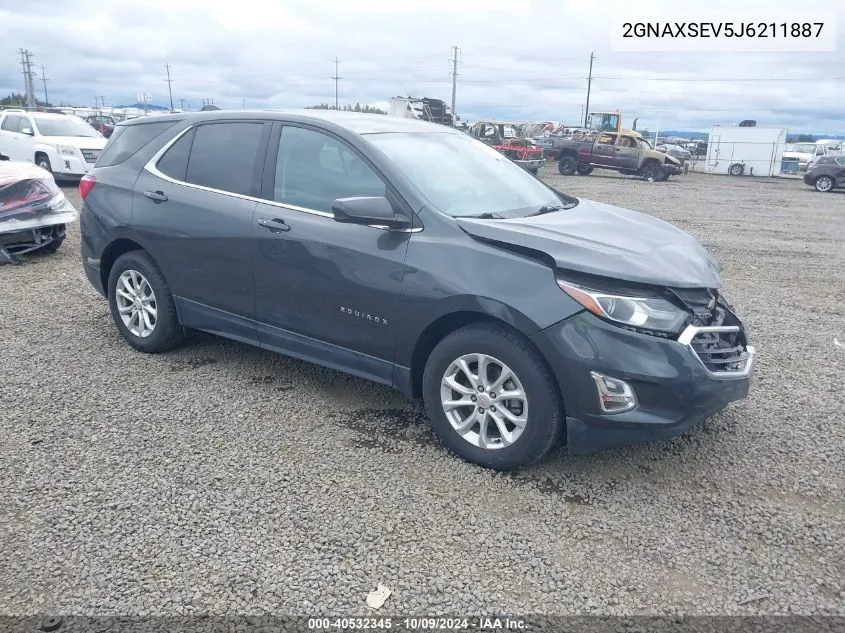 2018 Chevrolet Equinox Lt VIN: 2GNAXSEV5J6211887 Lot: 40532345