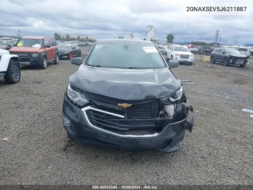 2018 Chevrolet Equinox Lt VIN: 2GNAXSEV5J6211887 Lot: 40532345