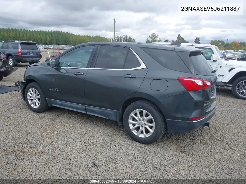 2018 Chevrolet Equinox Lt VIN: 2GNAXSEV5J6211887 Lot: 40532345