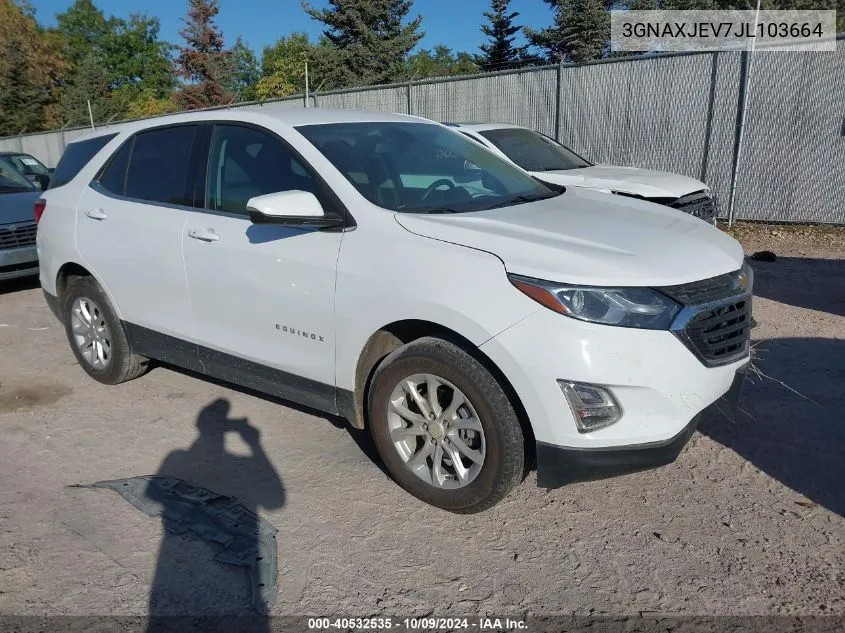 2018 Chevrolet Equinox Lt VIN: 3GNAXJEV7JL103664 Lot: 40532535