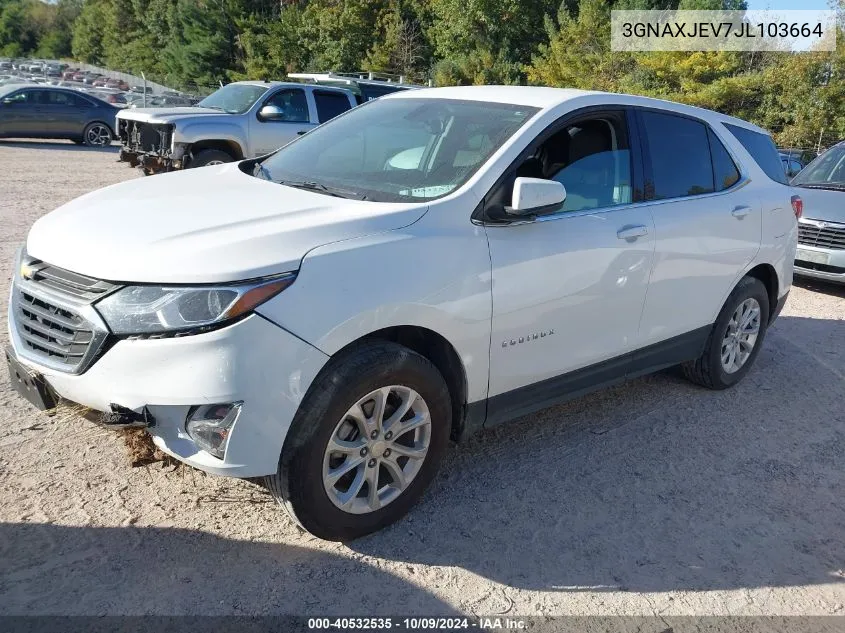 2018 Chevrolet Equinox Lt VIN: 3GNAXJEV7JL103664 Lot: 40532535