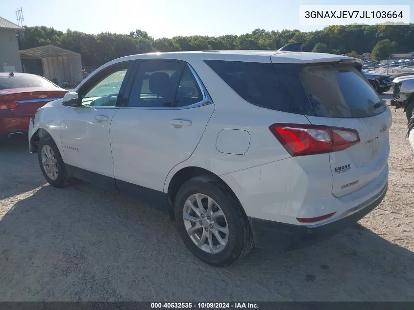 2018 Chevrolet Equinox Lt VIN: 3GNAXJEV7JL103664 Lot: 40532535