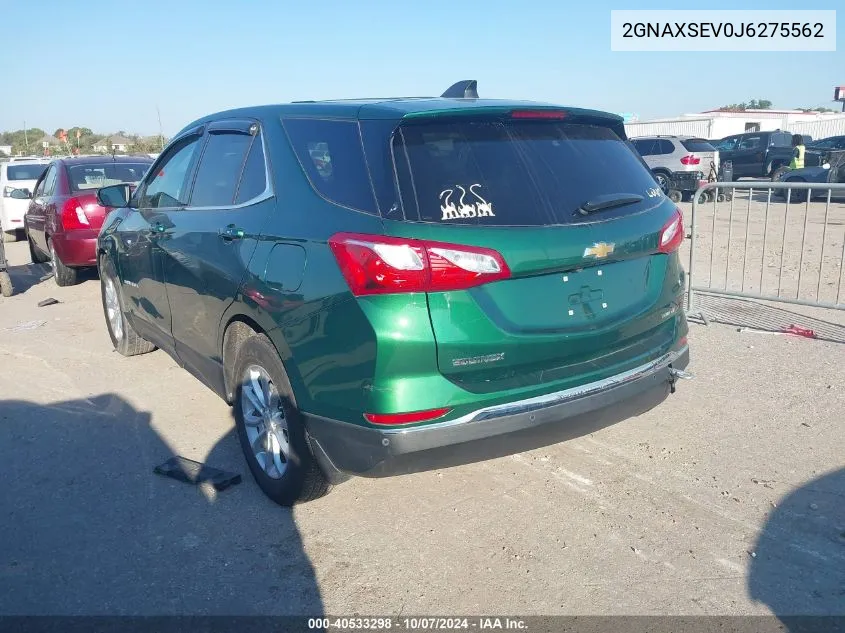 2018 Chevrolet Equinox Lt VIN: 2GNAXSEV0J6275562 Lot: 40533298