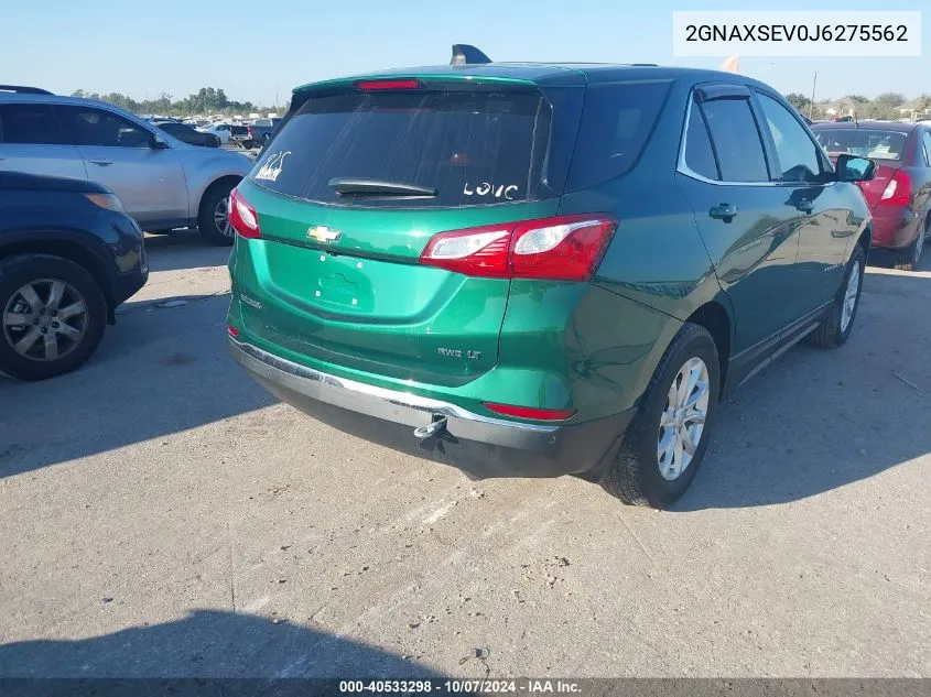 2018 Chevrolet Equinox Lt VIN: 2GNAXSEV0J6275562 Lot: 40533298