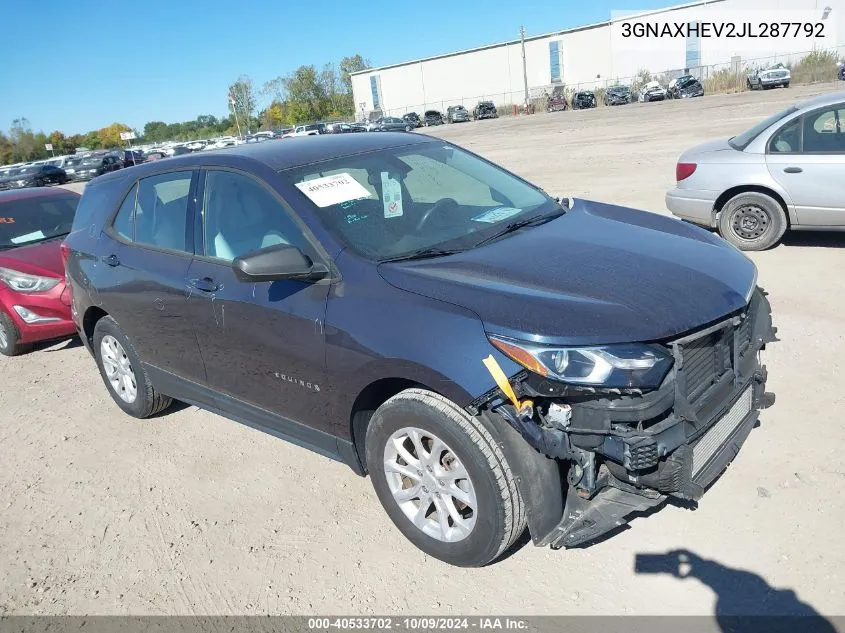 2018 Chevrolet Equinox Ls VIN: 3GNAXHEV2JL287792 Lot: 40533702