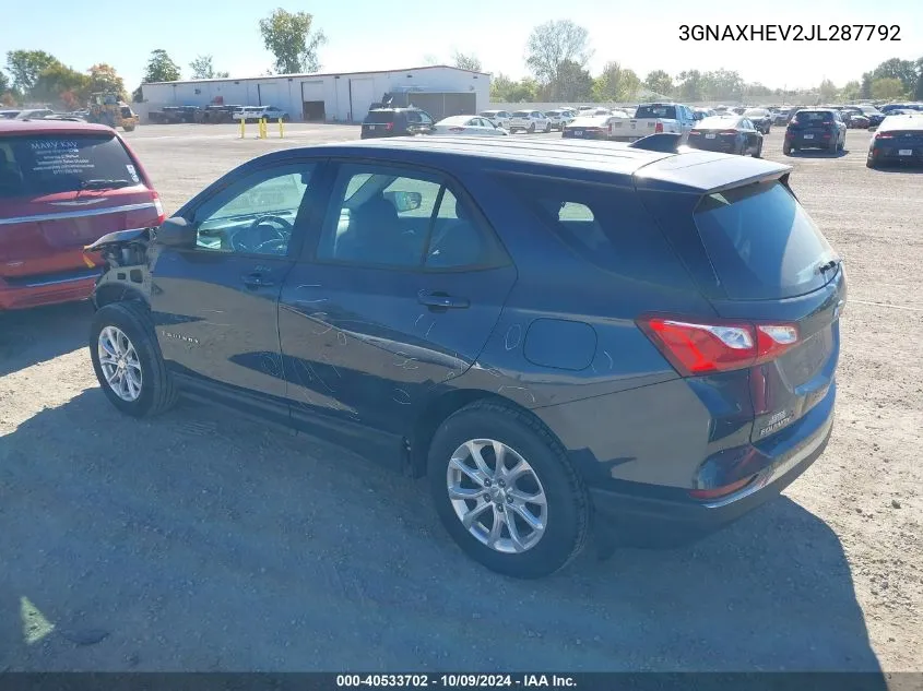 3GNAXHEV2JL287792 2018 Chevrolet Equinox Ls