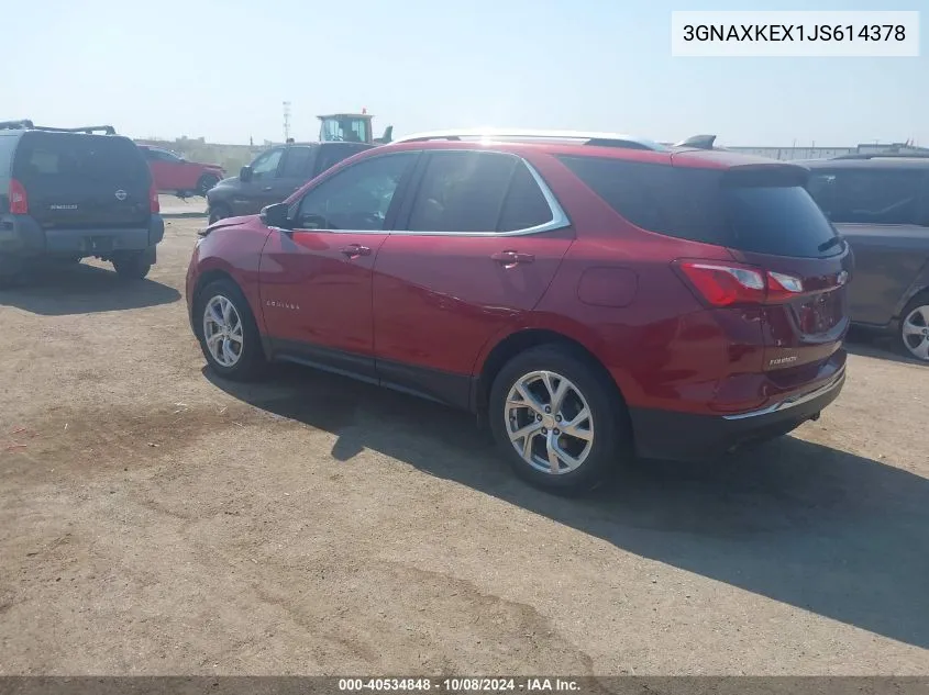 2018 Chevrolet Equinox Lt VIN: 3GNAXKEX1JS614378 Lot: 40534848