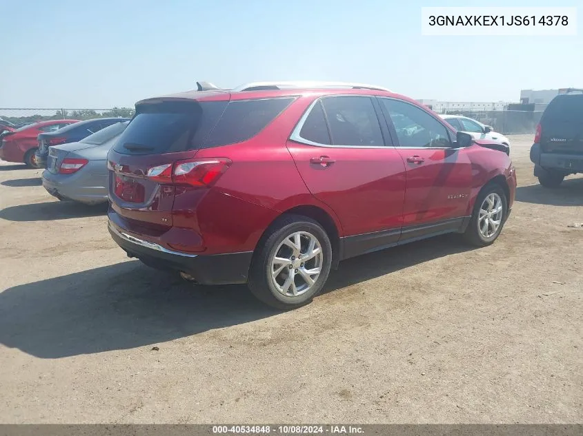 2018 Chevrolet Equinox Lt VIN: 3GNAXKEX1JS614378 Lot: 40534848