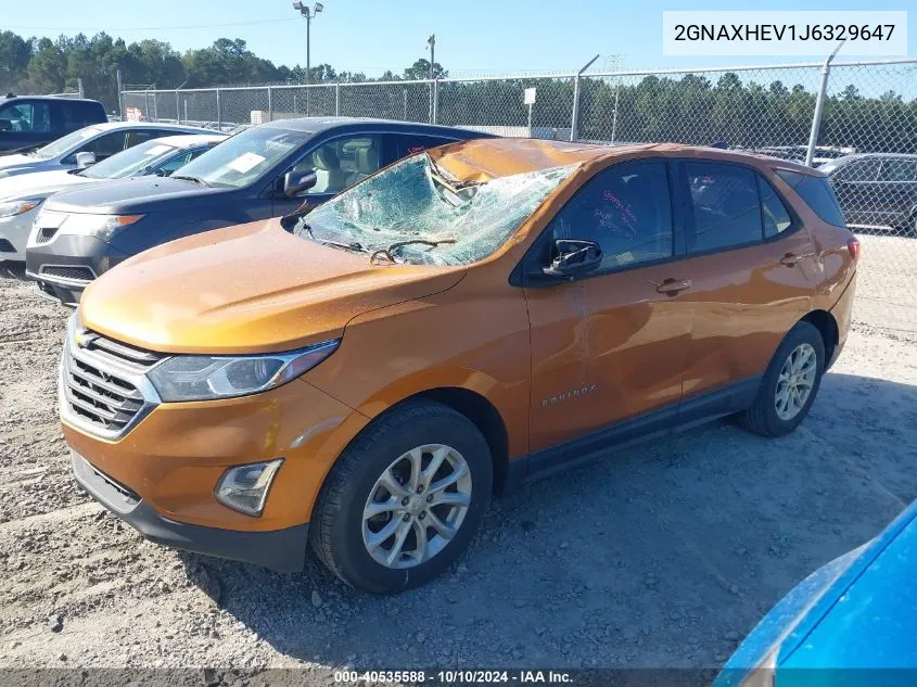 2018 Chevrolet Equinox Ls VIN: 2GNAXHEV1J6329647 Lot: 40535588