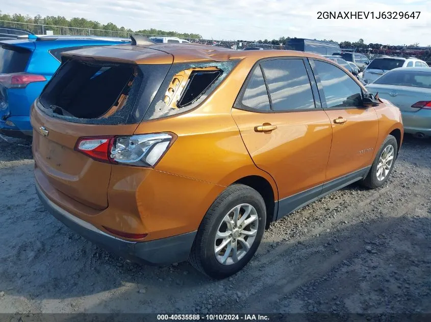 2018 Chevrolet Equinox Ls VIN: 2GNAXHEV1J6329647 Lot: 40535588