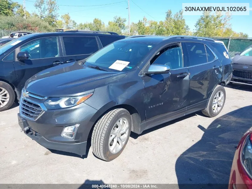 3GNAXMEV0JL102065 2018 Chevrolet Equinox Premier