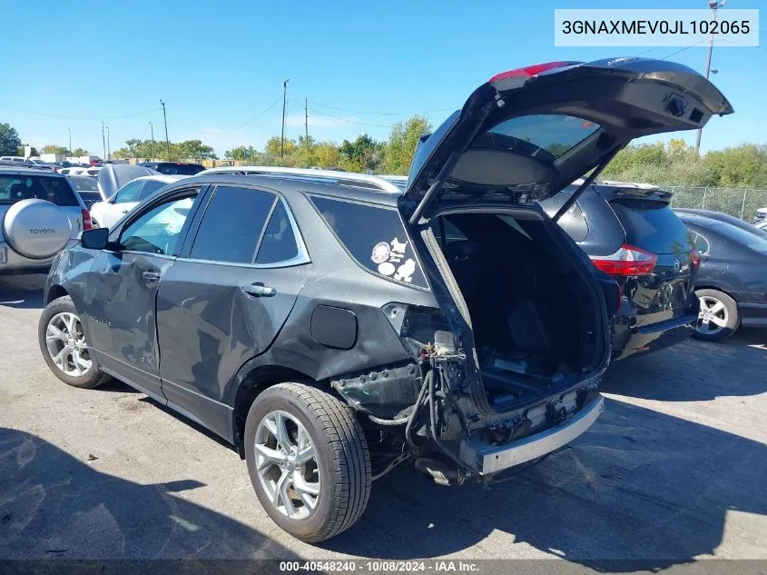 3GNAXMEV0JL102065 2018 Chevrolet Equinox Premier